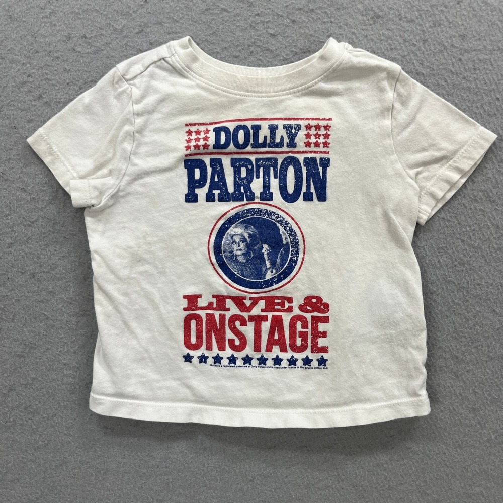 Dolly Parton Graphic T-Shirt Old Navy Toddler 18-24M White Live & Onstage Music